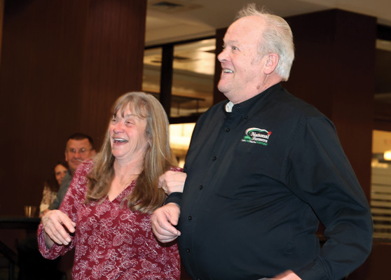 Friends talking at National Farmers