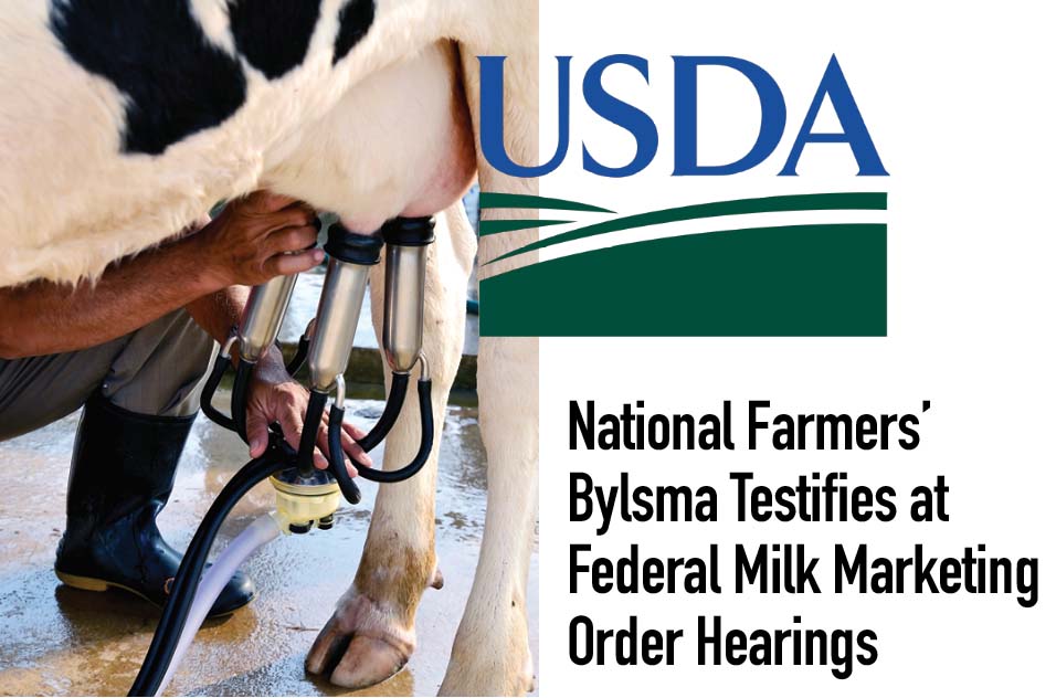 National Farmers’ Bylsma Testifies at Federal Milk Marketing Hearings